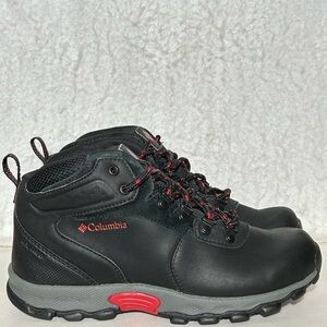 Columbia Youth Black Newton Ridge Leather Waterproof Ankle Hiker Boot Shoes SZ 6